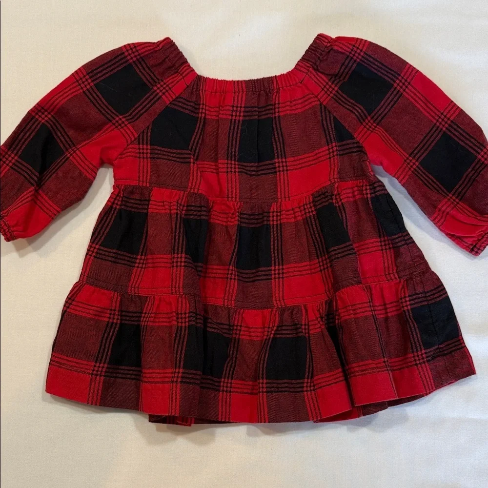 Adorable baby GAP Kids Red and Black Buffalo Plaid dress size 0-3 months